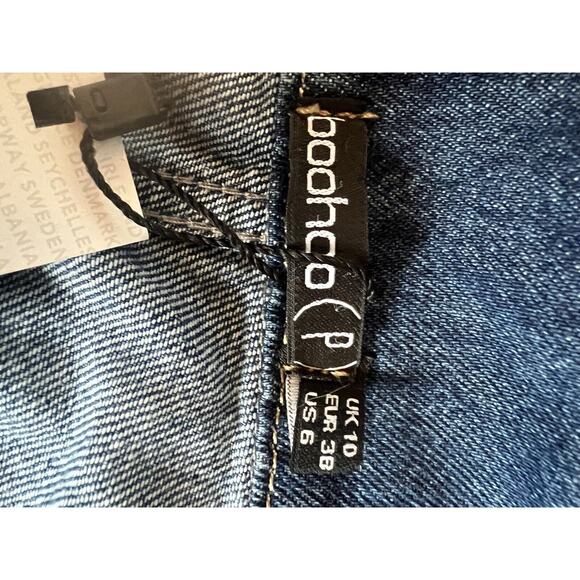 Boohoo Denim Dress Button Down Long Sleeve Jean Pockets NWT Size 6 - Picture 14 of 16